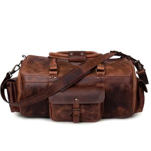 2026 Luxury Leather Duffle <b>Bag</b> Large Capacity Rectangular <b>Travel</b> <b>Bag</b> With Zipper Closure Top Handle Leather Duffle <b>Bag</b> Unisex - Product Image 1