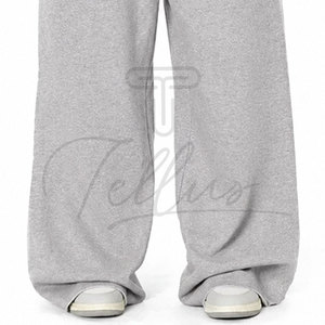 Pantalon de jogging formel pour homme avec logo personnalisé, en molleton de coton léger, coupe évasée, jambe large, ample, séchage rapide, respirant - Product Image 4
