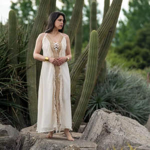 เดรสยาวโบโฮผ้าฝ้ายแท้ 100% ขายดีปี 2026 แต่งลายปักสไตล์วินเทจ ชุดลำลองสำหรับผู้หญิง ของขวัญสำหรับเธอ - Product Image 2