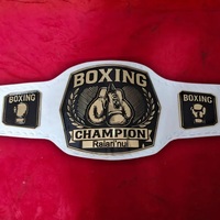 Ceinture de champion de boxe personnalisée, récompense pour vainqueur de boxe avec logo, plaques dorées et sangle en cuir véritable
