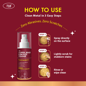 Spray limpiador de latón T1B para eliminar el deslustre, eliminar las manchas oscuras del latón y restaurar el brillo instantáneo. - Product Image 5