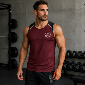Men <b>Sports</b> <b>Tank</b> <b>Top</b> Lightweight Performance Fabric Moisture Wicking Quick Dry Construction Sleeveless Athletic Fit Training Wear - Product Image 1