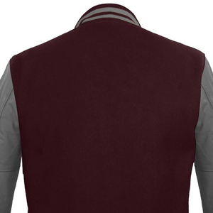 Veste universitaire à col montant personnalisé avec logo, manches en laine, pour couple, style baseball, unisexe, hiver - Product Image 2