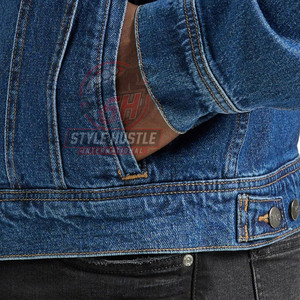 Veste en jean pour homme à col rabattu, couleur et taille personnalisées, grande taille, respirante, légère, pour l'hiver, à usage extérieur - Product Image 6