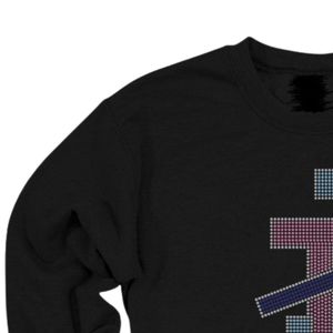 Sweat-shirt noir à col rond avec motif de lettres entrelacées, pull décontracté à manches longues pour un style streetwear quotidien - Product Image 4