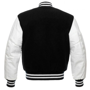 แจ็คเก็ตเบสบอลวาร์ซิตี้ผู้ชาย ขนสัตว์แท้ 100% แขนยาว แบบ Letterman ดีไซน์สั่งทำได้ ผ้าเชนิลล์คุณภาพสูง สไตล์ล่าสุด ขายส่ง - Product Image 2