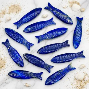 Pierre précieuse naturelle Lapis Lazuli, taille poisson, bleue, 8x25mm, effet lumineux, pierres lâches pour la fabrication de bijoux - Product Image 1