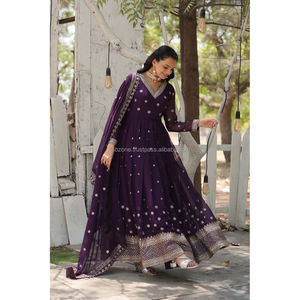 ชุด anarkali สำหรับมุสลิมแบบดั้งเดิมคอลเลกชัน GOWN-WITH-DUPATTA 2024สำหรับงานแต่งงานเทศกาลเพิ่มสไตล์ของคุณให้เป็น epitome - Product Image 3