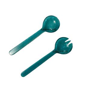 Juego de servidor de ensalada de Color turquesa de resina de estilo lujoso, vajilla para uso en restaurante, utensilios de cocina de resina hechos a mano, juego de cuchara y tenedor - Product Image 1