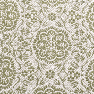 Tapis DECORDEC personnalisé en laine tissée plate, motif floral vert olive et ivoire, antidérapant, écologique, tufté à la main, avec franges - Product Image 3