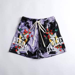 Custom Casual Corduroy Polyester Men's Shorts Front Solid Pattern Pockets Breathable Eco-Friendly Quick Dry <b>Elastic</b> Waist <b>Lace</b> - Product Image 5