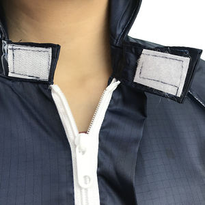 ชุดคลุมป้องกันไฟฟ้าสถิตย์สีน้ำเงินเข้มคุณภาพสูง ซักได้ สำหรับห้องปลอดเชื้อ ใช้ในห้องแล็บ แบบจั๊มสูท ลายตาราง 5 มม. - Product Image 2