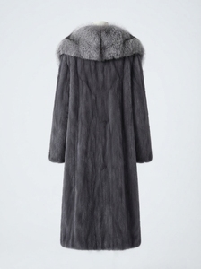 Manteau en fausse fourrure de vison noir pour femme, extra long, col rabattu, chaud, pour l'hiver, OEM - Product Image 2
