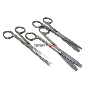 กรรไกรผ่าตัดแบบตรง ผลิตในเยอรมนี ทำจากเหล็กกล้าไร้สนิม ขนาด 5.5 นิ้ว 14 ซม. เครื่องมือผ่าตัดคม/ปลายทู่ คุณภาพสูง - Product Image 1