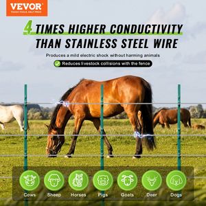 500M 1640Ft filo di alluminio per scherma elettrica per attrezzature zootecniche per allevamento di bovini da cavallo - Product Image 2