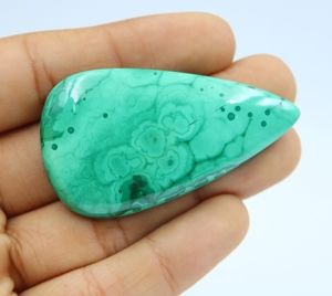 Cabujón de malaquita natural, forma de pera, tamaño 58X33X9MM, para la fabricación de joyas, precio al por mayor, para hacer colgantes - Product Image 2