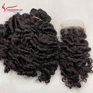 Los mejores paquetes de cabello crudo vietnamita Steam Big Fuzz Curly Hair Weaving Double Drawn Availavle para enviar - Product Image 2