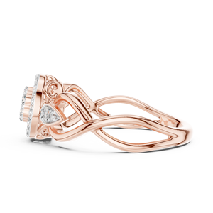 LUXURY LAB-GROWN DIAMOND <b>RING</b> <b>SET</b> in 18KT SOLID ROSE <b>GOLD</b> RHODIUM PLATED BRILLIANT CUT ENGAGEMENT/WEDDING DAILY USE for WOMEN - Product Image 3