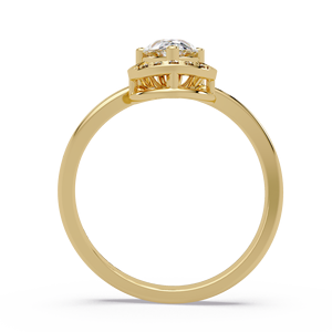 Anillo de Compromiso de Lujo Personalizado en Oro Sólido de 14K con Diamante Cultivado en Laboratorio con Corte en Pera, Certificado por IGI, 1.05 Quilates, Joyería Nupcial para Boda - Product Image 4