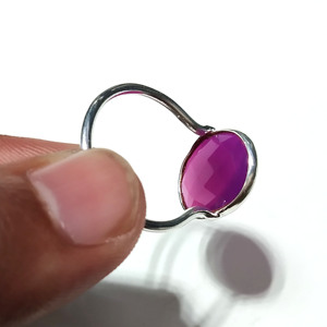 Pink Chalcedony <b>Ring</b>, Checker Cut Gemstone <b>Ring</b>, Sterling Silver Jewelry, Handmade Adjustable <b>Ring</b>, Fashion <b>Ring</b> for Women - Product Image 3