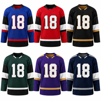 Maillot de hockey sur glace personnalisé OEM, imprimé, anti-transpiration, col en V, lourd, respirant, en polyester, uniforme de match unisexe
