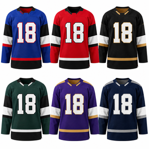 Jersey de Hockey sobre Hielo Personalizado OEM, Suéter de Equipo Resistente, Uniforme de Juego Transpirable de Poliéster con Nombre y Número Cosidos - Product Image 2
