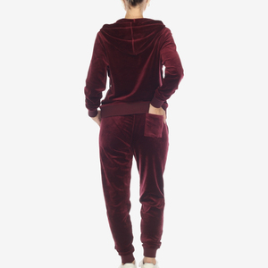 Custom Logo Cotton Hoodie Velvet Zipper Track Suit <b>Tracksuit</b> Sweatsuit Set <b>Velour</b> Lady <b>Tracksuit</b> for Women OEM Service - Product Image 2