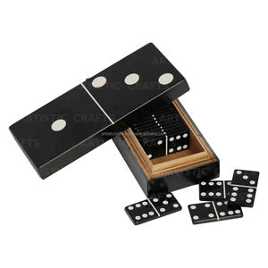 Avenue Designer Double Six Domino Set 28 pièces plateau de jeu vierge en résine acrylique Dominos pour enfants et adultes - Product Image 4