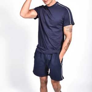 Custom logo Short Set Wholesale Fashion <b>Men</b> 's Summer Set Short Sleeves T-Shirt Matching Shorts Gym t shirt Short Sets - Product Image 1