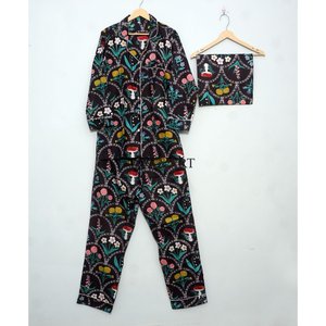 Conjunto de Pijama con Estampado Floral para Mujer, Ropa de Dormir de Algodón, Pantalones de Pijama para Mujer, Camisas de Manga Larga, Pijama Combinado - Product Image 5