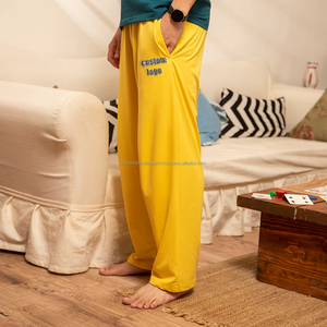 Pantalones holgados unisex de LICRA y algodón supersuave con logotipo personalizado, pantalones para correr de color sólido vintage holgados y de pierna ancha para hombre al por mayor OEM. - Product Image 4