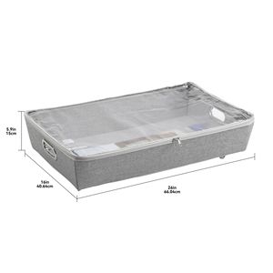Organizadores de Almacenamiento Enrollables para Debajo de la Cama (Paquete de 2) - Cajas Plegables Ajustables con Cierre para Zapatos y Ropa, Color Gris - Product Image 5