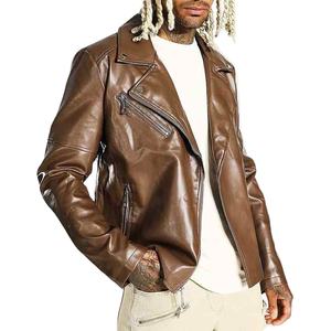 Veste de course en cuir pour hommes de haute qualité Logo personnalisé Poids lourds Confortable Veste en cuir pour hommes - Product Image 1