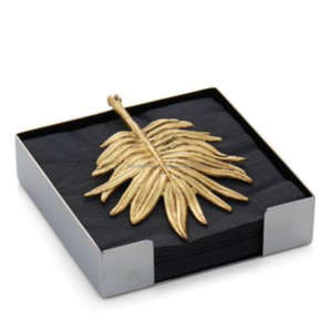 Aluminium <b>Tissue</b> Box With Gold Coated Casted Leaf Design Hot Selling Luxury Napkin/<b>tissue</b> Stand <b>for</b> <b>Wedding</b> Decoration - Product Image 4