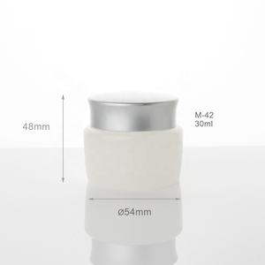 Luxury Cosmetic <b>Jar</b> Packaging 30g 50g 80g <b>Glass</b> Look with Metal Lid - Product Image 2