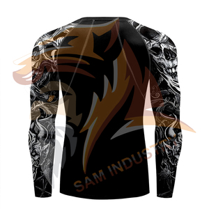 T-shirts de compression à manches longues pour hommes, légers, avec impression de logo personnalisée, en vente en ligne - Product Image 2