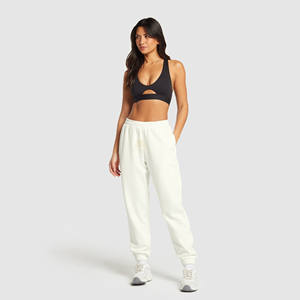 Pantalon de survêtement streetwear d'hiver pour femme avec logo personnalisé, 100 % coton biologique molletonné, marque personnalisée, couleur blanche, haute qualité, coupe large - Product Image 5