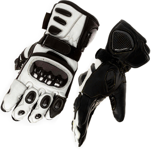 Wholesale Price Leather Racing Gloves Full <b>Finger</b> Breathable Adjustable Wrist <b>Strap</b> Unisex Riding Protective Gear - Product Image 5