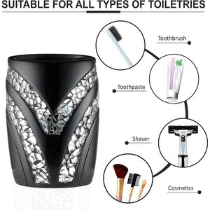 Set Moderno di 4 Accessori per Bagno Eleganti, Include Dispenser di Sapone Nero, Porta Lozione, Porta Spazzolini e Portasapone di LU - Product Image 3