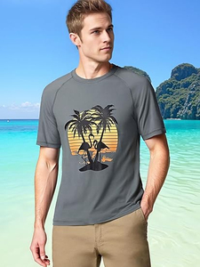 T-shirt de natation anti-UV UPF 50+ pour homme, manches courtes, idéal pour la course, la natation, la randonnée et l'entraînement, personnalisable avec logo d'entreprise - Product Image 4
