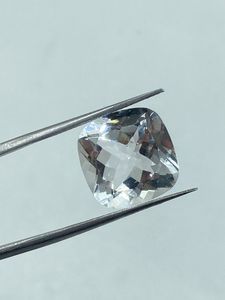 Topaze blanche naturelle de qualité supérieure, taille coussin, pierre précieuse non montée, 13,38 carats, 14 mm, pour la création de bijoux - Product Image 1