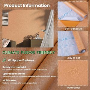 Carta da Parati Adesiva Effetto Buccia d'Arancia Crema 40cm x 3m, Carta Adesiva Rimovibile Goffrata in Seta per Camere da Letto - Product Image 3