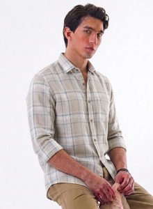 Camisa Casual de Hombre Enovate Logan, Doble Botonadura, Manga Larga, Cuello Clásico, Transpirable, Lino/Algodón Popelina, Estilo Verano ODM - Product Image 2