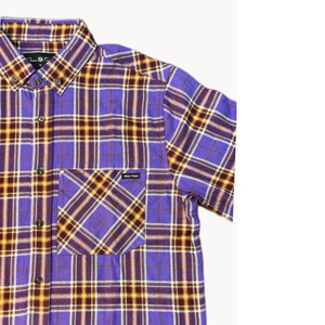 Camisa de Franela a Cuadros Ligera Personalizada 100% Algodón Antiarrugas para Otoño, Camisa a Cuadros Morada para Hombre, Camisa de Leñador - Product Image 3