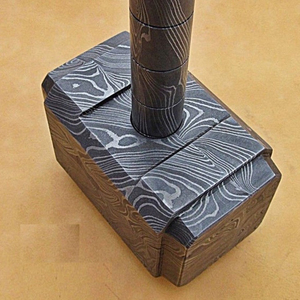 Martillo Decorativo de Acero de Damasco, Forjado a Mano, con Mango de Acero con Diseño, Artículo de Colección y Regalo, Premium - Product Image 2