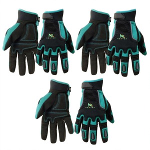 Gants de travail de sécurité haute visibilité pour hommes, noirs et verts, en polyester, certifiés CE, résistants à l'abrasion, détection des aiguilles - Product Image 5