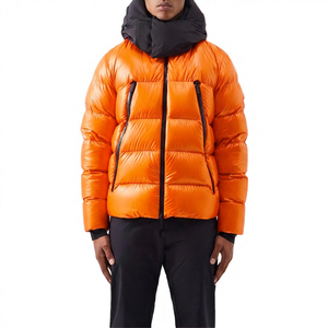 Chaqueta Bomber Roja para Hombre con Logotipo Frontal, Resistente al Viento, Rellena de Plumón, con Cierre, Informal, de Invierno, con Exterior de Poliéster, Estilo Urbano - Product Image 4
