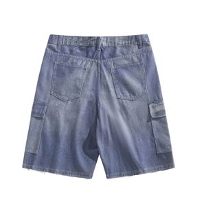 Custom Mens Rhinestones Crosses Denim Shorts Black Washed Crystal Beaded Jorts Y2K Streetwear Gothic Baggy <b>Jean</b> Shorts Hot Pants - Product Image 6