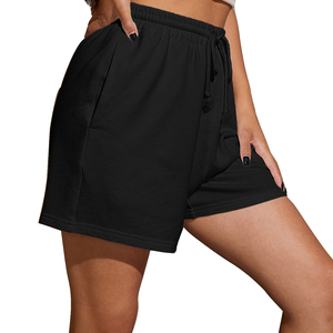 Shorts Deportivos Casuales de Poliéster para Mujer, Cintura Alta, Transpirables, con Cordón Ajustable, Cintura Elástica y Bolsillos, para Deportes, Gimnasio y Ropa Urbana - Product Image 3
