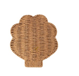 Unique Shell Shaped Seagrass Storage <b>Basket</b> <b>with</b> Hinged <b>Lid</b> Handwoven Clamshell Jewelry Box Coastal Home Bedroom Decor - Product Image 3